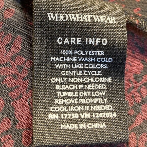 Who What Wear SZL Black sheer top wine print Smocking Whimsigoth Fairy Boho Chic - Picture 6 of 8